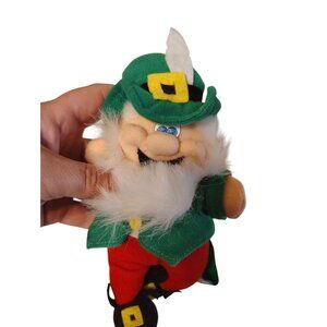 Vintage Irish Softies Leperchuan Plush, Grandpa with a White Beard Stuff Toy